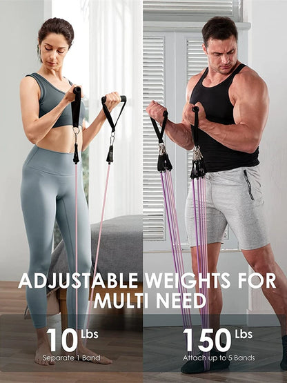 💪 200lbs Resistance Bands Set – Exercise Loop Bands for Gym Training, Home Workouts, Bodybuilding & Fitness