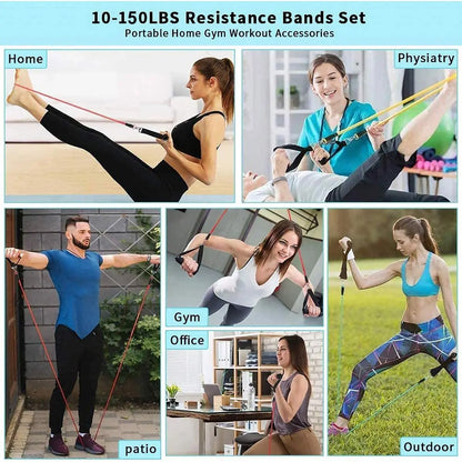 💪 200lbs Resistance Bands Set – Exercise Loop Bands for Gym Training, Home Workouts, Bodybuilding & Fitness