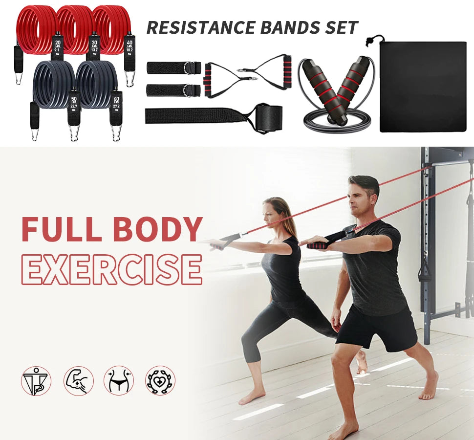 💪 200lbs Resistance Bands Set – Exercise Loop Bands for Gym Training, Home Workouts, Bodybuilding & Fitness