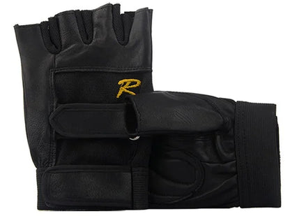 💪 Leather Fitness Weightlifting Gloves – Durable Half-Finger Gym Gloves for Men, Thickened for Extra Grip & Comfort