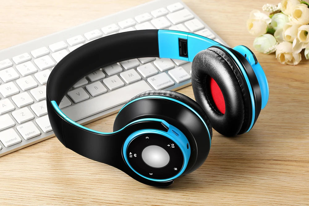 Colorful Stereo Audio Mp3 Bluetooth Headset Wireless Headphones Earphone Support SD Card with Mic Play 20 Hours