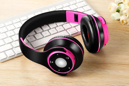 Colorful Stereo Audio Mp3 Bluetooth Headset Wireless Headphones Earphone Support SD Card with Mic Play 20 Hours