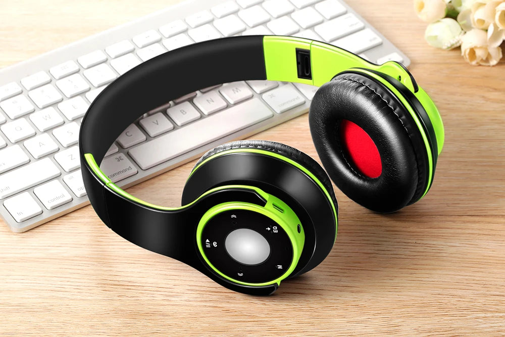 Colorful Stereo Audio Mp3 Bluetooth Headset Wireless Headphones Earphone Support SD Card with Mic Play 20 Hours