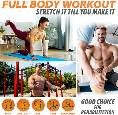 💪 200lbs Resistance Bands Set – Exercise Loop Bands for Gym Training, Home Workouts, Bodybuilding & Fitness