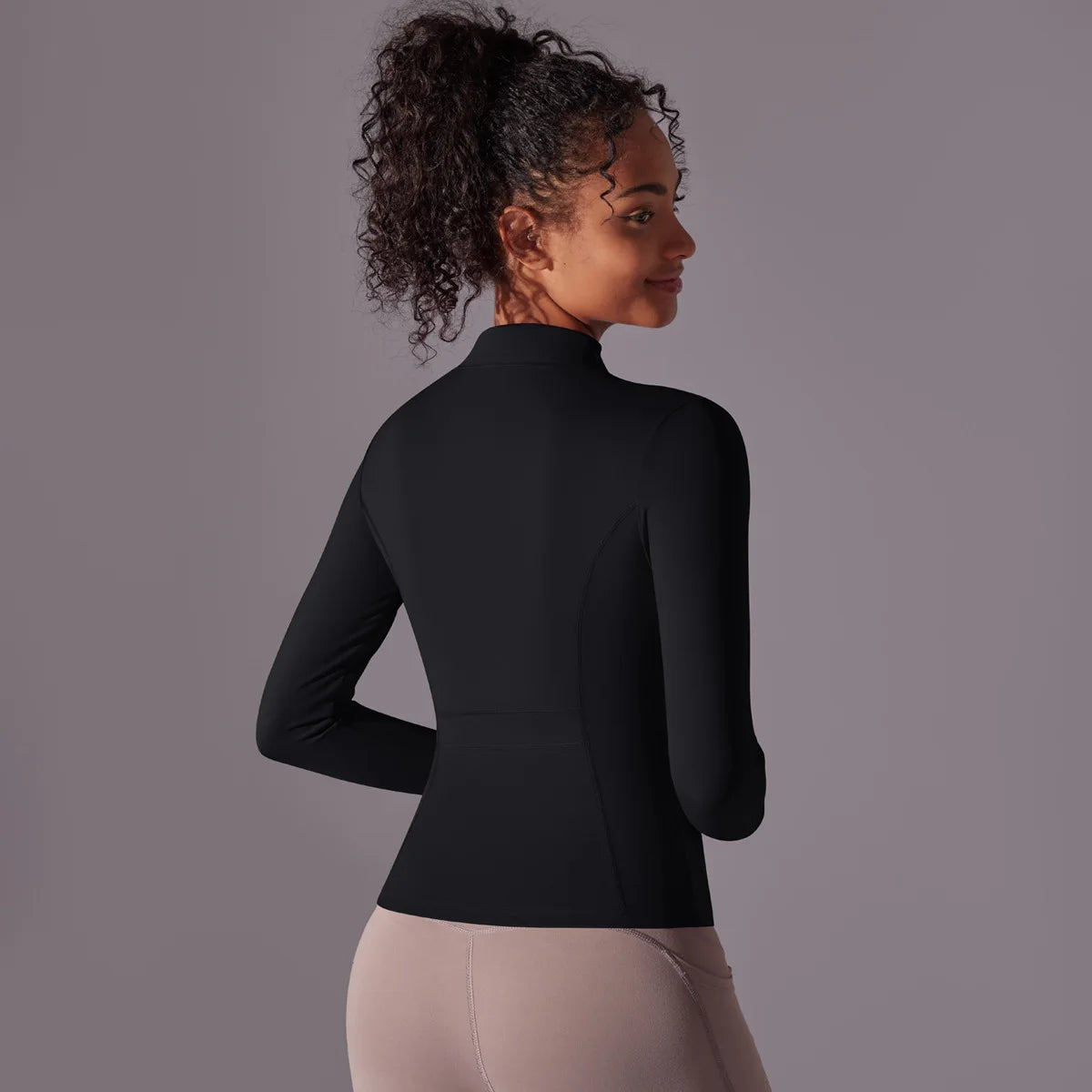 2025 Women's Skintight Yoga Jacket - Zipper Gym and Running Sport Coat with Thumb Holes