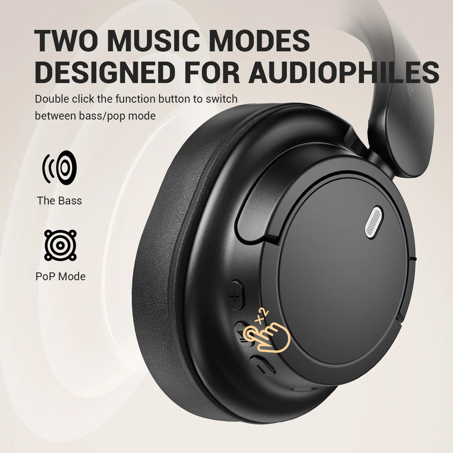 OneOdio SuperEQ V16 Wireless Bluetooth 5.3 Headphones – 40mm Driver, 90Hrs Playtime, Over-Ear Hi-Fi Sound Headset