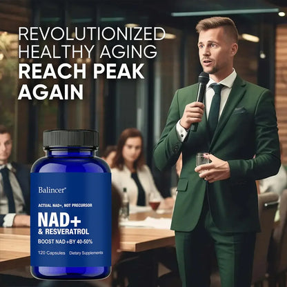 NAD+ Supplements with Resveratrol & Vitamin B3 - Boost Cellular Health and Energy