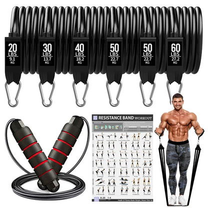 💪 200lbs Resistance Bands Set – Exercise Loop Bands for Gym Training, Home Workouts, Bodybuilding & Fitness