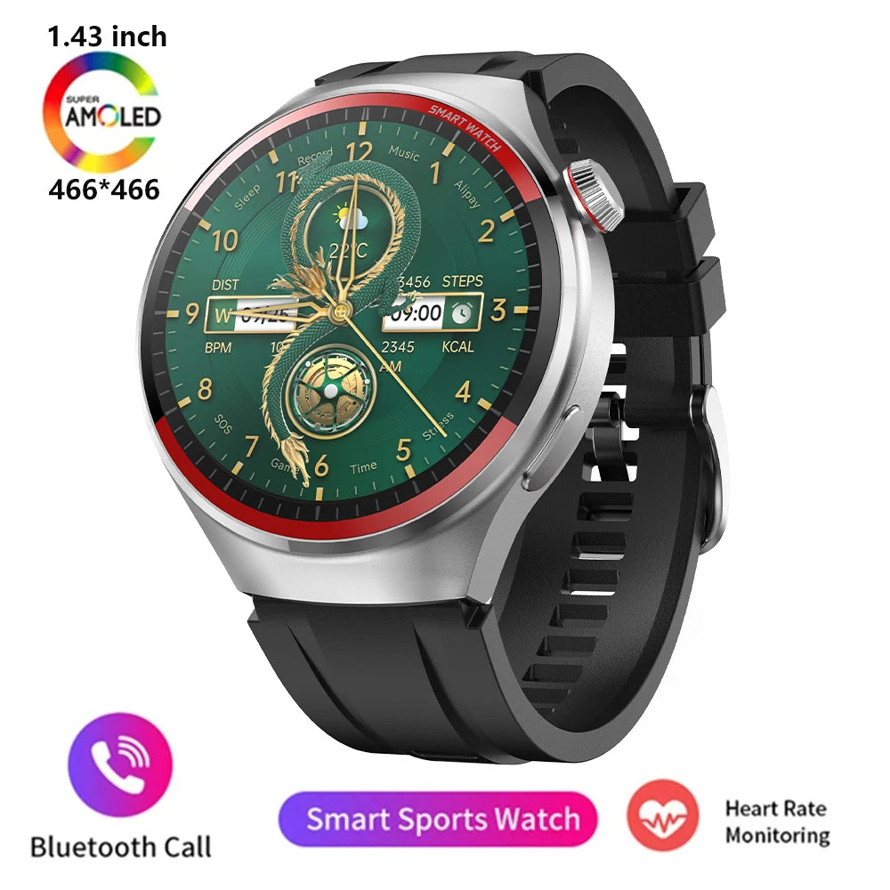 🔥 2024 AMOLED Smart Watch – 1.43" Full Touch Screen, Heart Rate & Blood Pressure Monitor, 21 Sports Modes, Waterproof Fitness Tracker 🚀