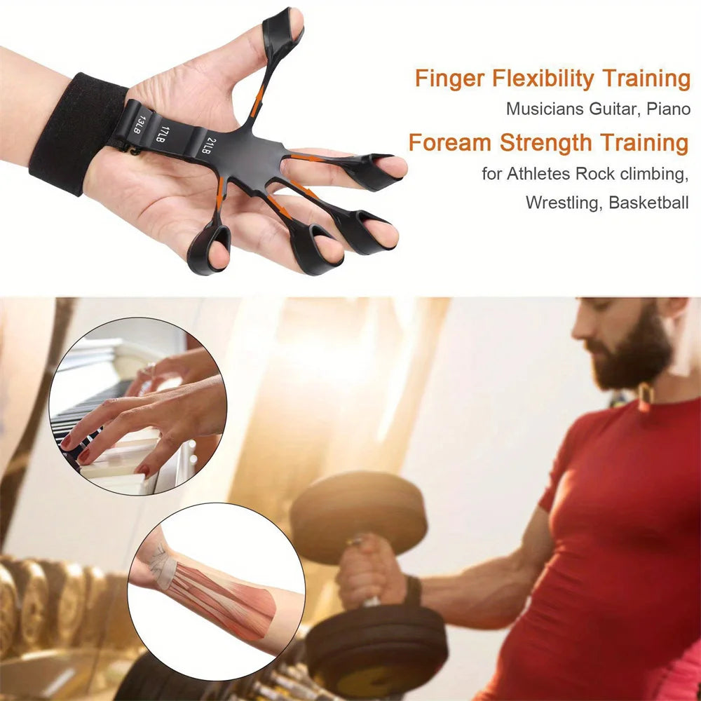 💪 Finger Training Exercise Stretcher – Adjustable Hand Grips Strengthener, Resistance Band Trainer, Hand Brush Expander for Strength and Flexibility