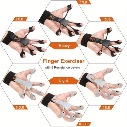 💪 Finger Training Exercise Stretcher – Adjustable Hand Grips Strengthener, Resistance Band Trainer, Hand Brush Expander for Strength and Flexibility