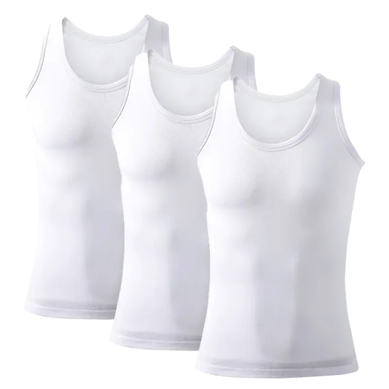 👕 3PCS Men's Cotton Tank Tops – Breathable Sleeveless Undershirts for Summer, Fitness & Everyday Wear