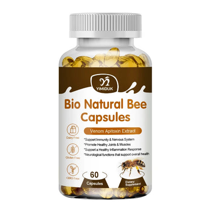 Bee Capsules - Immunity Boost & Antioxidant Support for Joint Inflammation Relief | Non-GMO, Vegetarian