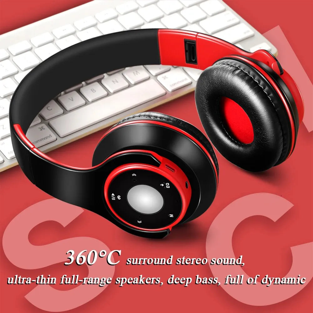 Colorful Stereo Audio Mp3 Bluetooth Headset Wireless Headphones Earphone Support SD Card with Mic Play 20 Hours