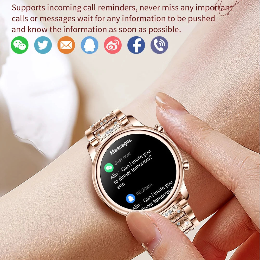 🔥 2024 New Xiaomi Women's Smart Watch – 1.27" Fashion Bracelet, Heart Rate Monitor, Custom Dial, Bluetooth Call & Health Tracker