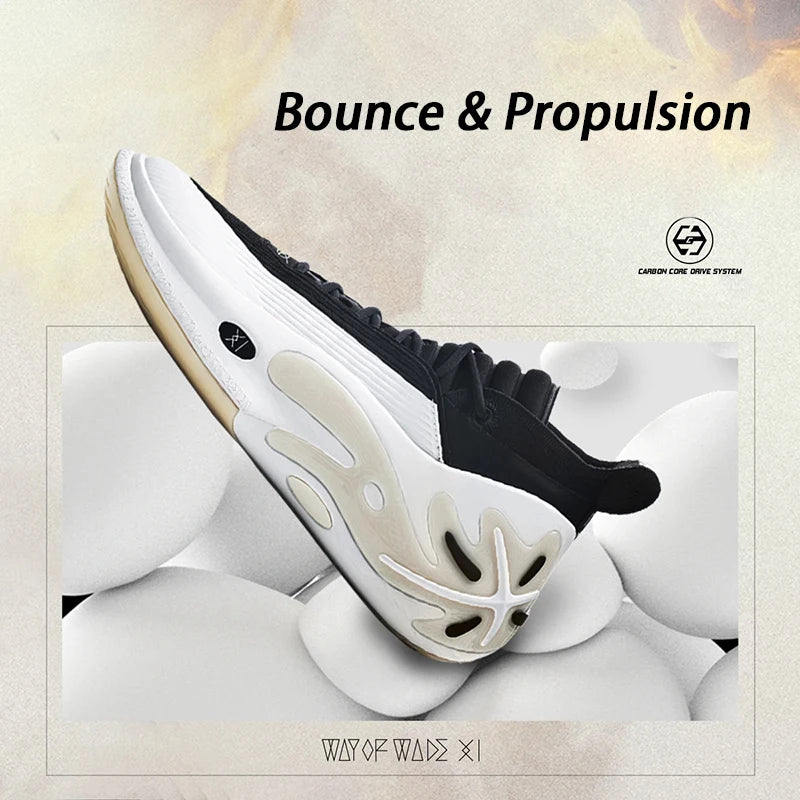 Li-Ning WAY OF WADE 11 White Hot - Professional Basketball Shoes with Carbon Plate Cushioning