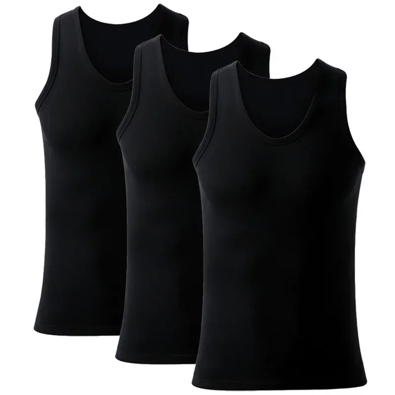 👕 3PCS Men's Cotton Tank Tops – Breathable Sleeveless Undershirts for Summer, Fitness & Everyday Wear