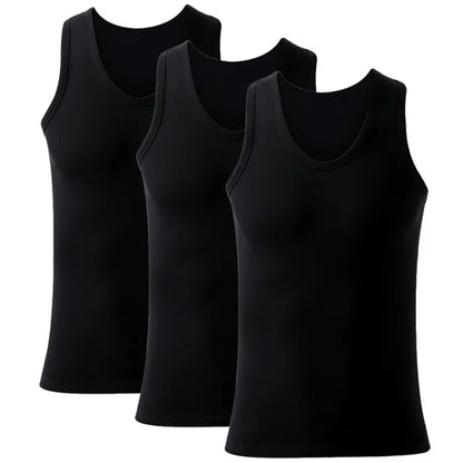 👕 3PCS Men's Cotton Tank Tops – Breathable Sleeveless Undershirts for Summer, Fitness & Everyday Wear