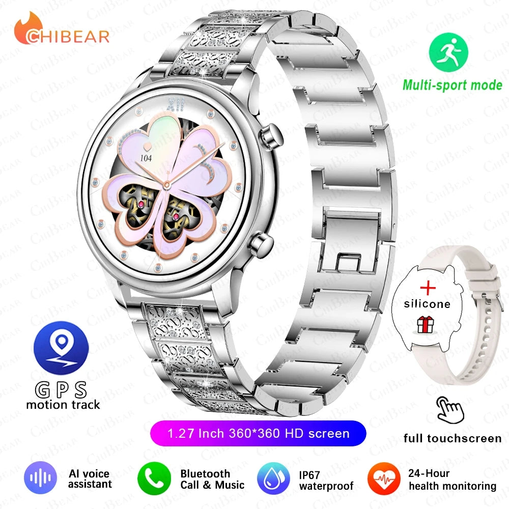 🔥 2024 New Xiaomi Women's Smart Watch – 1.27" Fashion Bracelet, Heart Rate Monitor, Custom Dial, Bluetooth Call & Health Tracker