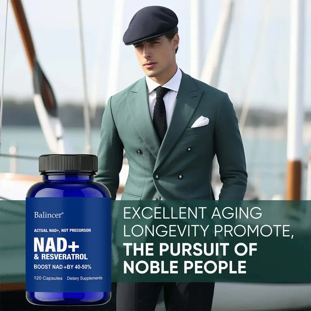 NAD+ Supplements with Resveratrol & Vitamin B3 - Boost Cellular Health and Energy