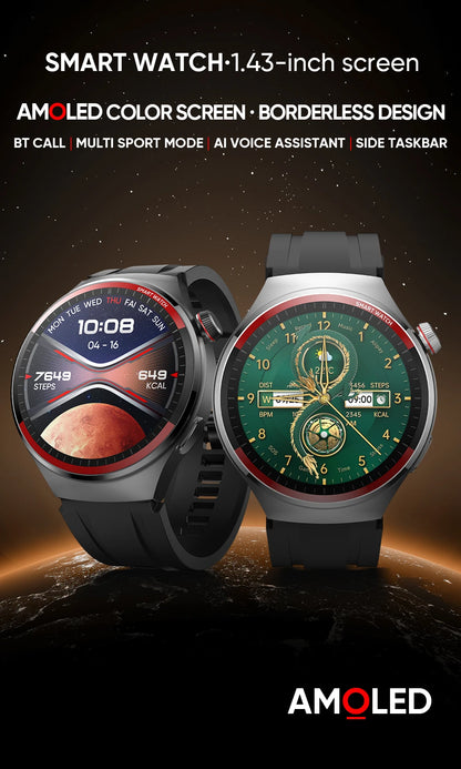 🔥 2024 AMOLED Smart Watch – 1.43" Full Touch Screen, Heart Rate & Blood Pressure Monitor, 21 Sports Modes, Waterproof Fitness Tracker 🚀