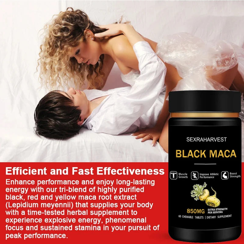 Powerful Black Maca Booster - Maca Root Capsules for Energy, Endurance, Muscle Mass & Health