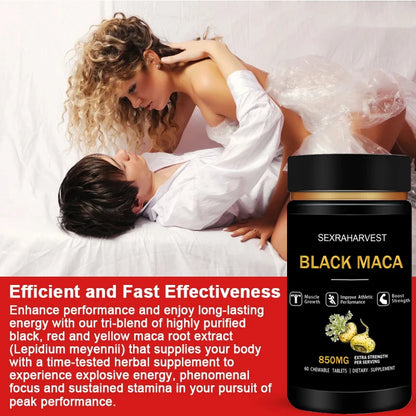 Powerful Black Maca Booster - Maca Root Capsules for Energy, Endurance, Muscle Mass & Health