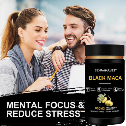 Powerful Black Maca Booster - Maca Root Capsules for Energy, Endurance, Muscle Mass & Health