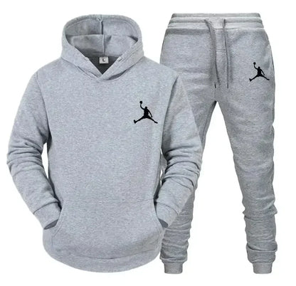 Men's Fleece Tracksuit Set - Warm Hoodie and Pants 2-Piece Sport Suit