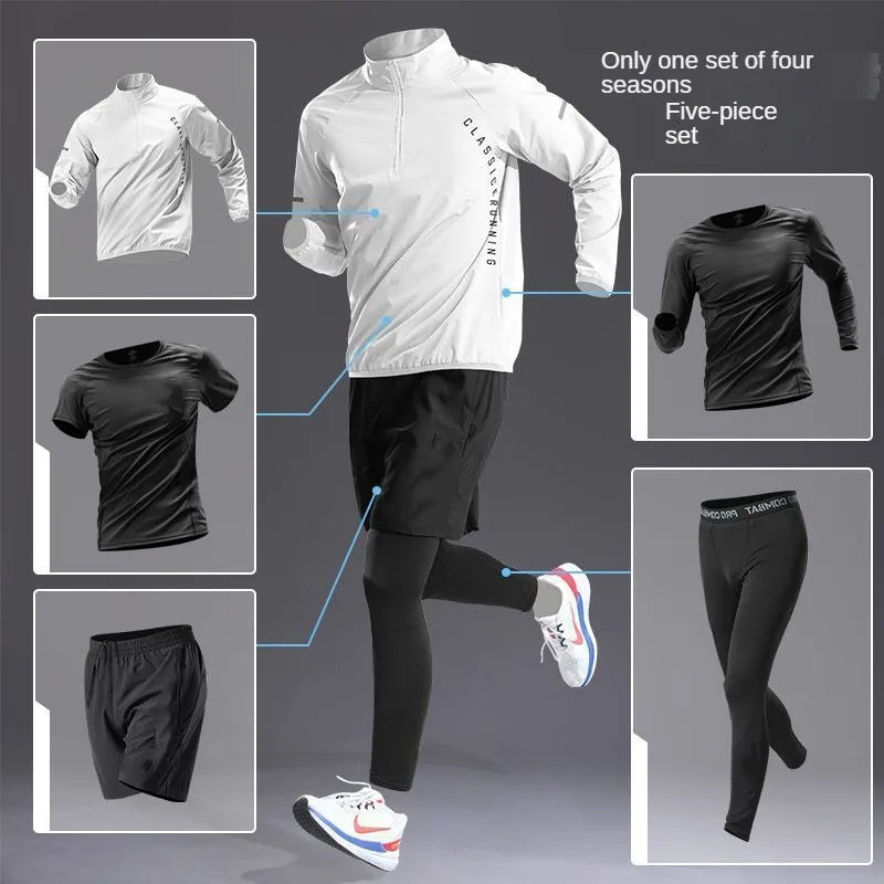 🏃‍♂️ Men's Quick-Dry Sports Set – Long-Sleeve Zipper Training Shirt for Running, Cycling, Gym & Fitness