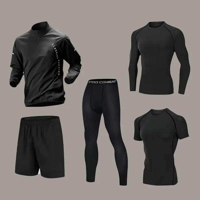 🏃‍♂️ Men's Quick-Dry Sports Set – Long-Sleeve Zipper Training Shirt for Running, Cycling, Gym & Fitness