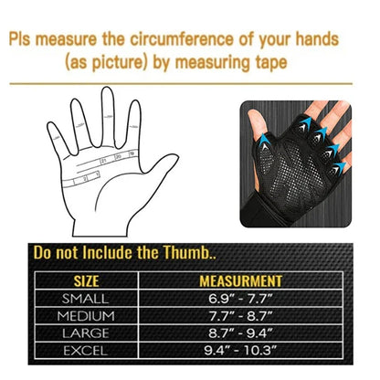 (S-XL)Training Sport Gloves Men Women Workout Gloves Fitness Body Building Weightlifting Gym Hand Wrist Palm Protector Gloves