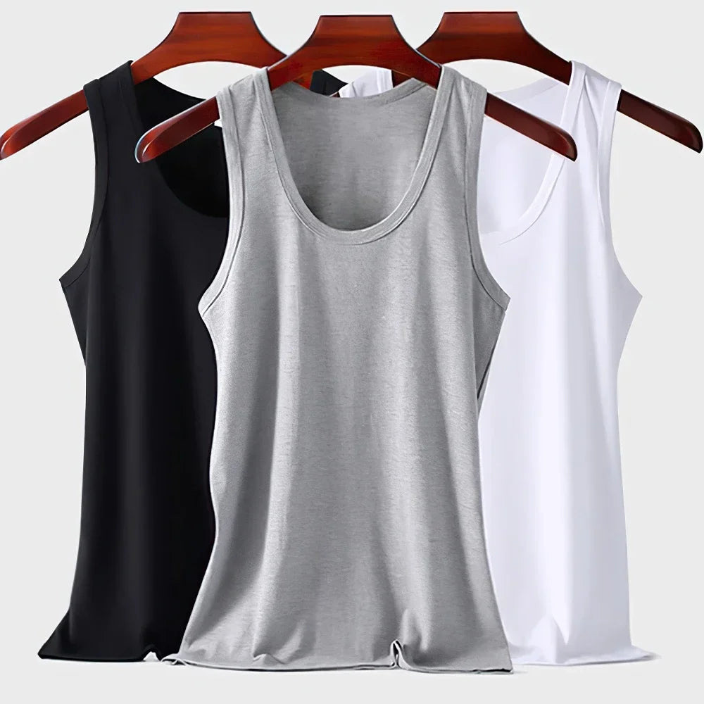 👕 3PCS Men's Cotton Tank Tops – Breathable Sleeveless Undershirts for Summer, Fitness & Everyday Wear