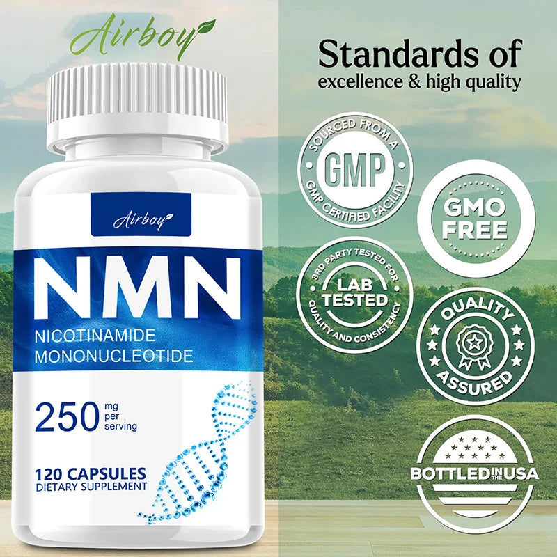 NMN Nicotinamide Mononucleotide - Supports Cell Repair, Reduces Wrinkles, and Enhances Skin Elasticity