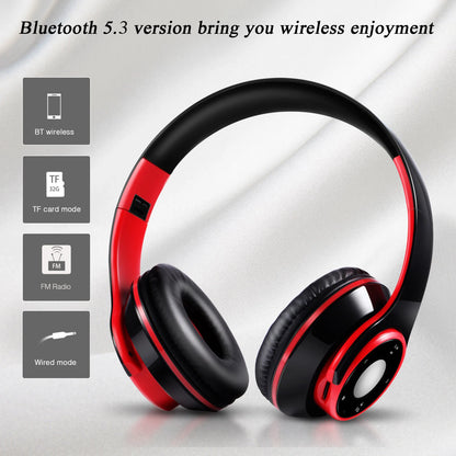 Colorful Stereo Audio Mp3 Bluetooth Headset Wireless Headphones Earphone Support SD Card with Mic Play 20 Hours