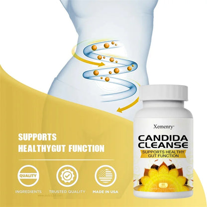 Candida Cleanse Capsules - Antioxidant Support for Intestinal Cleansing, Detoxification, Digestion & Metabolism