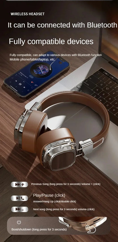 🔥 2025 New Retro On-Ear Wireless Bluetooth Headphones – DJ Stereo Sound, Bluetooth 5.3, Foldable Headset for Gamers & Music Lovers 🎧