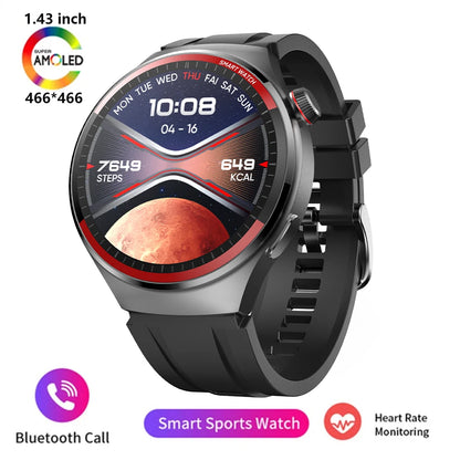 🔥 2024 AMOLED Smart Watch – 1.43" Full Touch Screen, Heart Rate & Blood Pressure Monitor, 21 Sports Modes, Waterproof Fitness Tracker 🚀