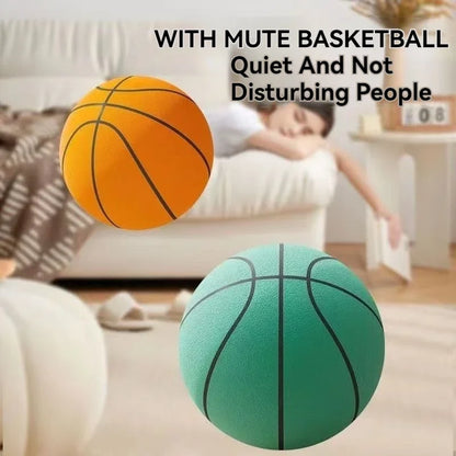 Silent Airless Basketball – Upgraded Foam Ball for Quiet Bounce, Dunk Training & Indoor Play