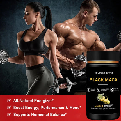 Powerful Black Maca Booster - Maca Root Capsules for Energy, Endurance, Muscle Mass & Health