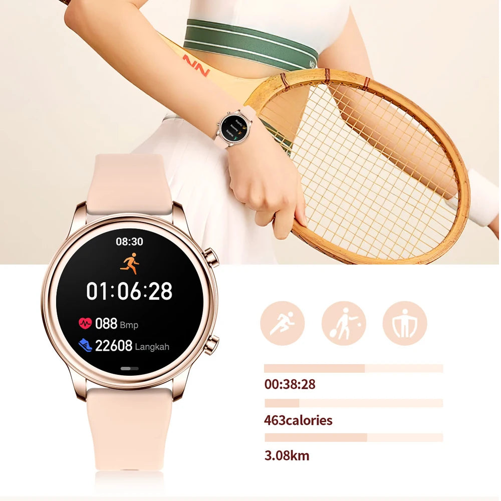 🔥 2024 New Xiaomi Women's Smart Watch – 1.27" Fashion Bracelet, Heart Rate Monitor, Custom Dial, Bluetooth Call & Health Tracker