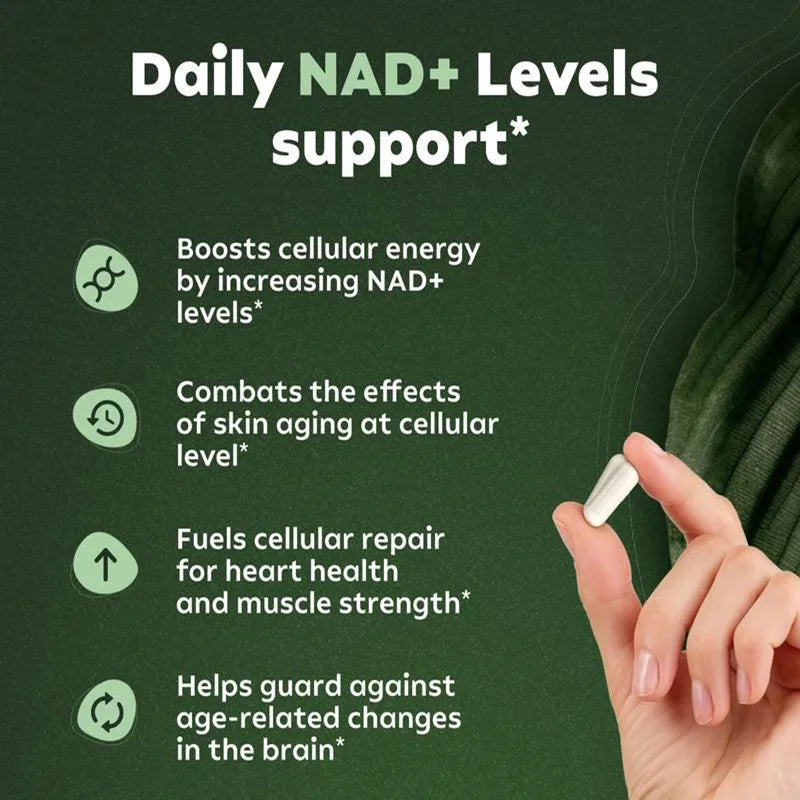 NAD+ Supplement Capsules - 900mg Liposomal Nicotinamide Riboside with Resveratrol & Quercetin for Anti-Aging and Energy