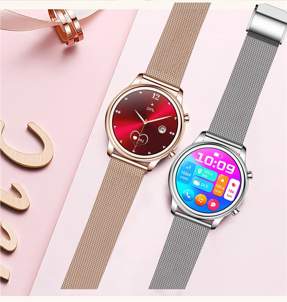 🔥 2024 New Xiaomi Women's Smart Watch – 1.27" Fashion Bracelet, Heart Rate Monitor, Custom Dial, Bluetooth Call & Health Tracker