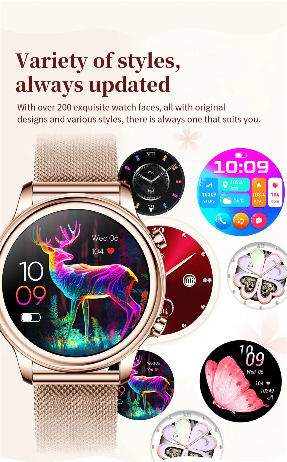 🔥 2024 New Xiaomi Women's Smart Watch – 1.27" Fashion Bracelet, Heart Rate Monitor, Custom Dial, Bluetooth Call & Health Tracker