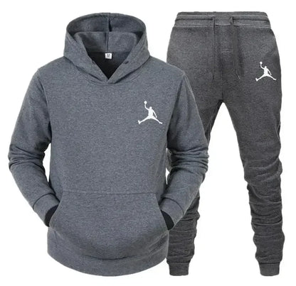 Men's Fleece Tracksuit Set - Warm Hoodie and Pants 2-Piece Sport Suit