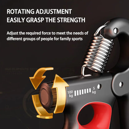 "5-100kg Adjustable Hand Grip Strengthener - Ultimate Wrist & Forearm Trainer for Muscle Recovery, Fitness, and Power Grip | Ideal for Athletes, Gym, and Home Workouts"