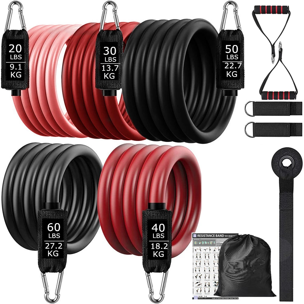 💪 200lbs Resistance Bands Set – Exercise Loop Bands for Gym Training, Home Workouts, Bodybuilding & Fitness