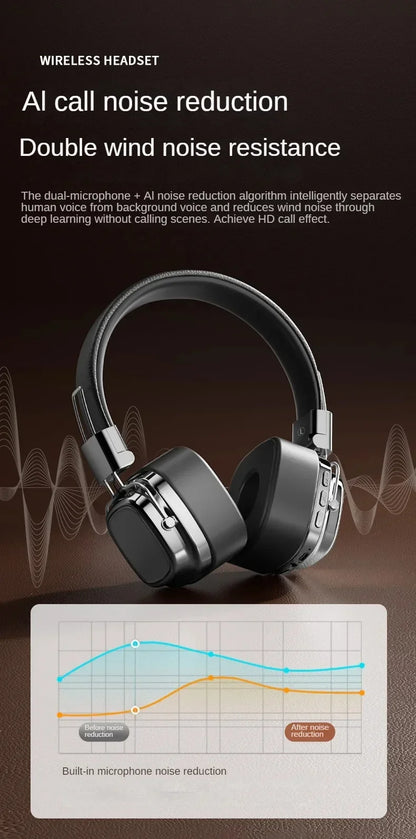 🔥 2025 New Retro On-Ear Wireless Bluetooth Headphones – DJ Stereo Sound, Bluetooth 5.3, Foldable Headset for Gamers & Music Lovers 🎧