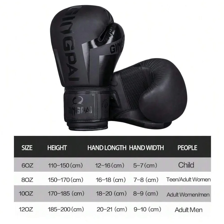 6/8/10/12oz Boxing Gloves for Kids, Women, and Men - Muay Thai, MMA, Karate, and Kickboxing Training Mitts