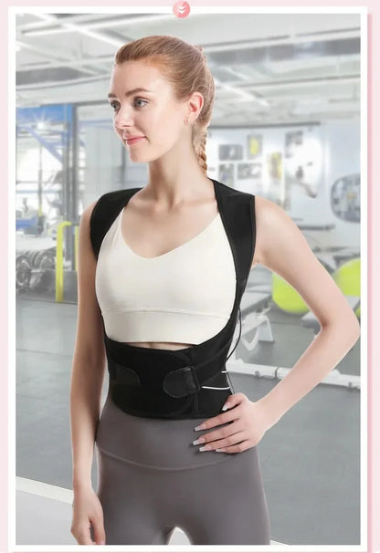 Adjustable Gym Lumbar Belt & Posture Corrector – Shoulder Brace & Back Straightener for Men & Women